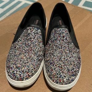 Sparkly Skechers street memory foam sneakers